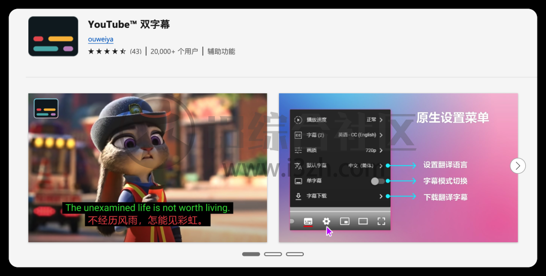 图片[1] | YouTube双字幕，强大的浏览器外挂翻译插件，看“油管”又方便了！ | i3综合社区