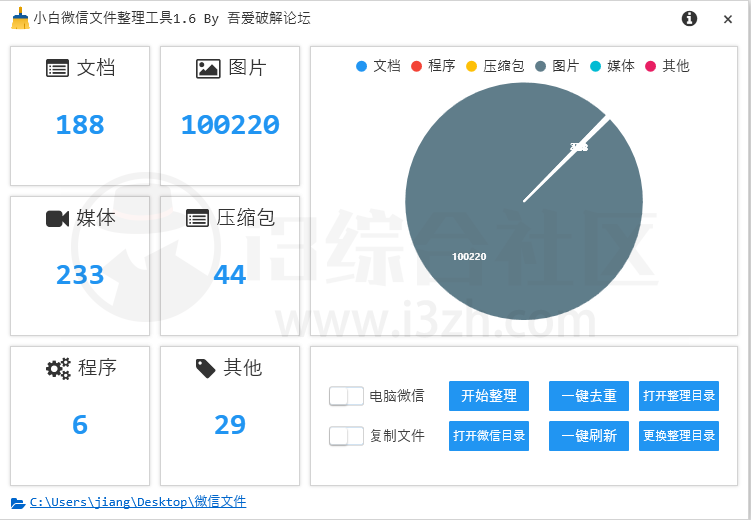 图片[1] | 小白微信文件整理工具v1.6，支持整理电脑和安卓手机的微信缓存文件！ | i3综合社区