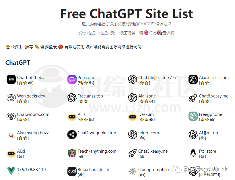 ChatGPT镜像站,免费ChatGPT在线体验网站收集列表! ChatGPT镜像站,免费ChatGPT在线体验网站收集列表!-i3综合社区