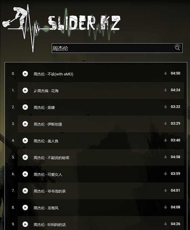 slider.kz、Free MP3 Download，国外大佬维护的全球音乐下载站点！